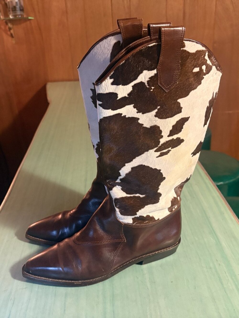 Vintage Womens Joan & David Couture Cowhide Leather Italy Boots Size 9.5 M
